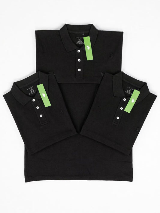 Men’s Classic Full Black Polo Shirt – Sleek Smart Casual Essential