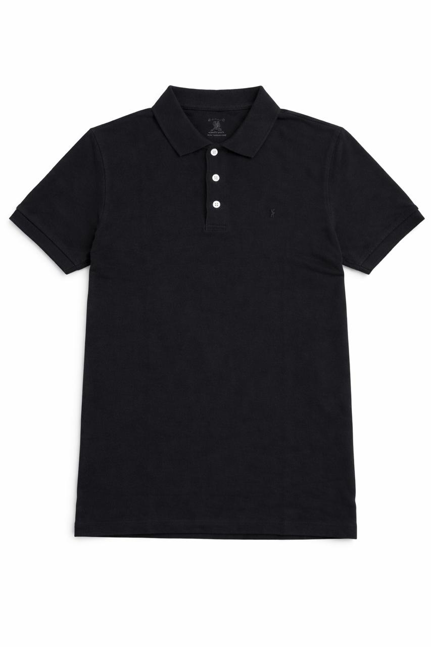 Men’s Classic Full Black Polo Shirt – Sleek Smart Casual Essential